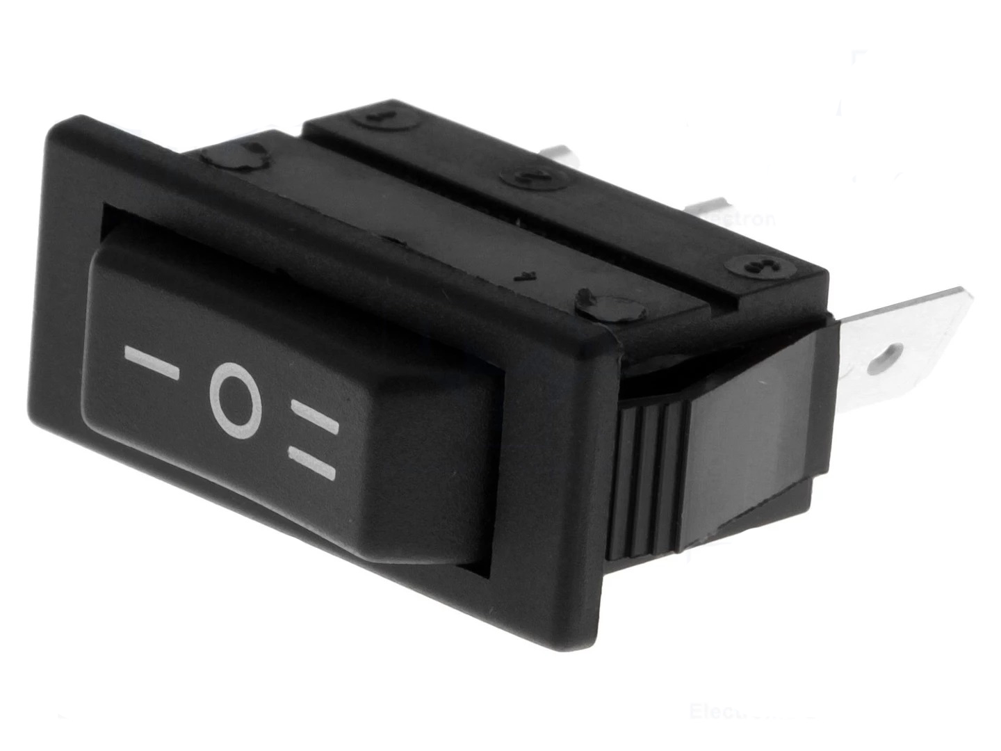 Schakelaar - ON / OFF / ON - 250V - 16A - Zwart Schakelaar - ON / OFF / ON - 250V - 16A - Zwart